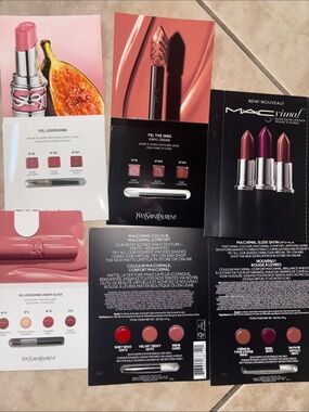 Yves Saint Laurent Assorted Lipstick Sample Cards – Pink & Red Shades